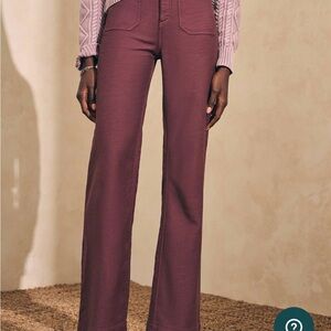 Faherty Women's Stretch Terry Patch Pocket Pant in size 26 Catawaba Grape